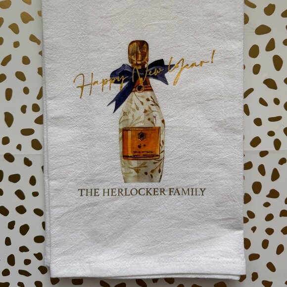 Personalized New Years Flour Sack Towel - Picture 1 of 3